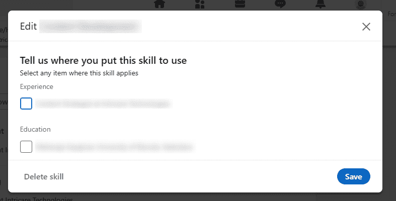 show your LinkedIn skills whom to show