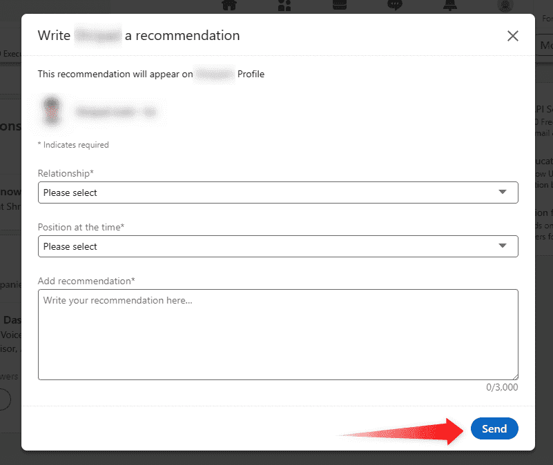 Sending Recommendations