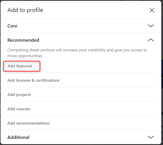 add featured section