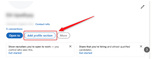 linkedin profile button