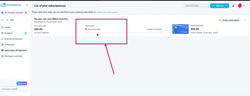 Navigate to the Subscription Settings