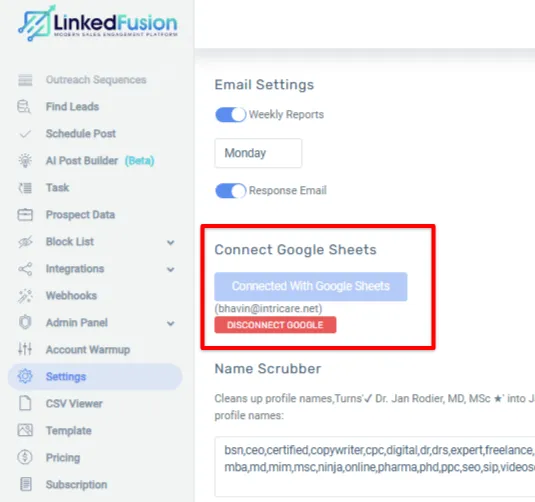 Step 4. Select the Google Account that you wish to connect from the popup.