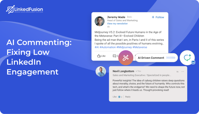How does AI Commenting solve the problem of low engagement on LinkedIn_