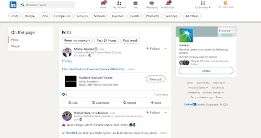 2. Via Hashtags or Content Feeds