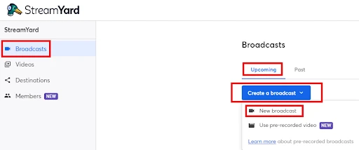 Step 3 - Create a New Broadcast