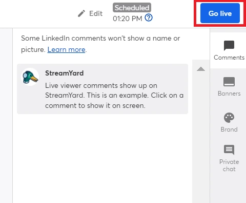 Step 5 - Go Live