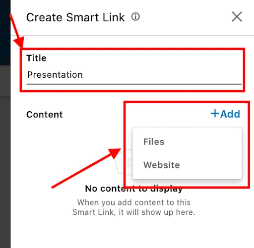 3. Click “Create Smart Link”